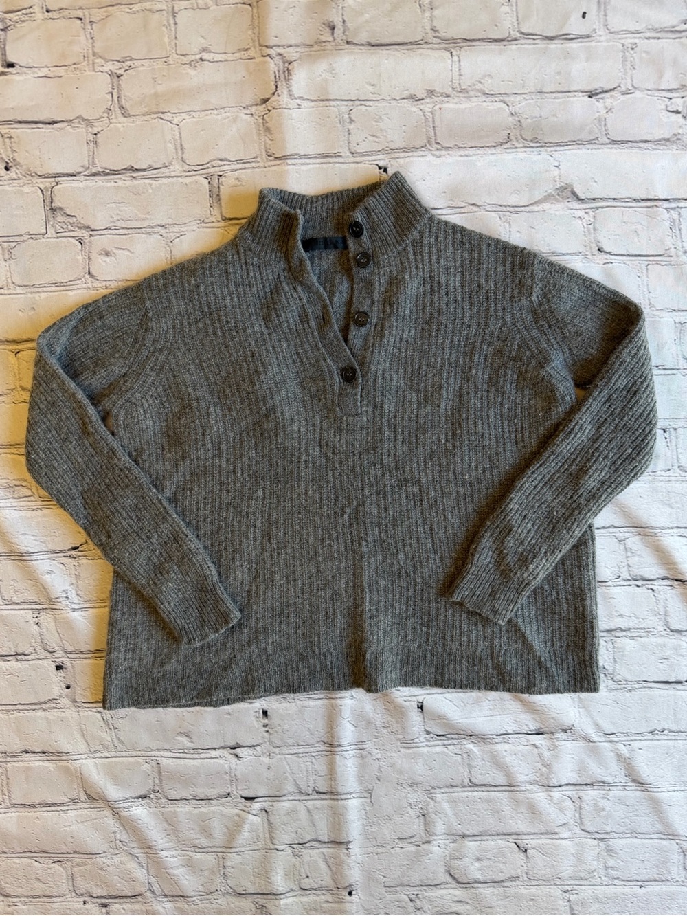 Jenni Kayne Kids 9-10 Heather Gray Wool Cashmere Sweater Quiet Luxury Minimalist